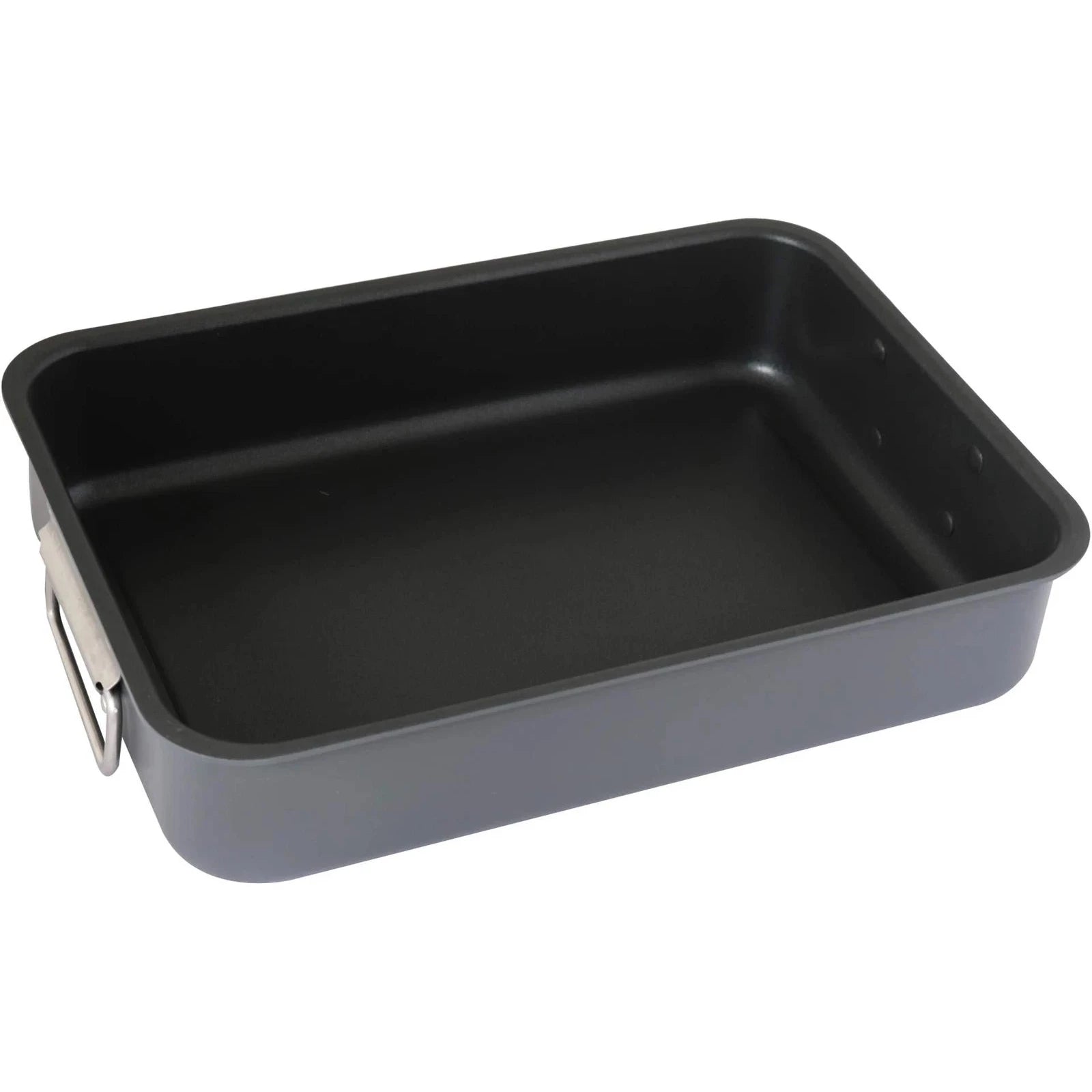 Prima Gray Aluminum Roaster 14x10 Inch Oval Nonstick Pan